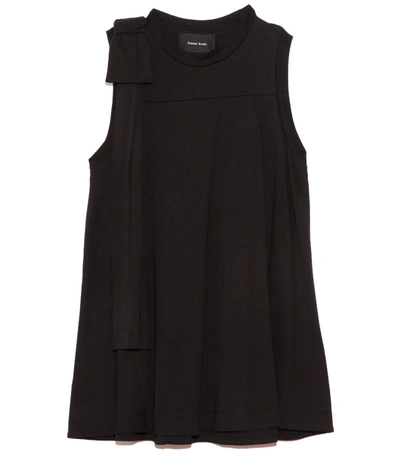 Shop Simone Rocha Shoulder Bow Sleeveless Top In Black