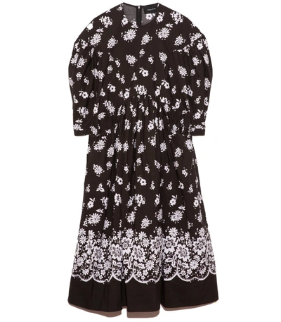 Shop Simone Rocha Drop Pocket Smock Dress In Black/white
