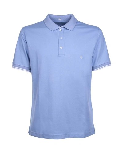 Shop Fay Light Blue Polo Shirt In Azzurro