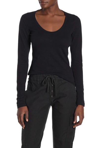 Shop James Perse Long Sleeve Scoop Neck T-shirt In Trbl