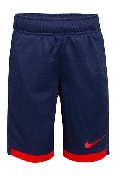 Shop Nike Dri-fit Mesh Shorts In Midnight Navy / University Red