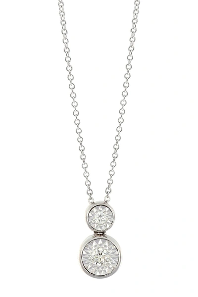Shop Bony Levy 18k White Gold Double Diamond Drop Pendant Necklace In 18kw