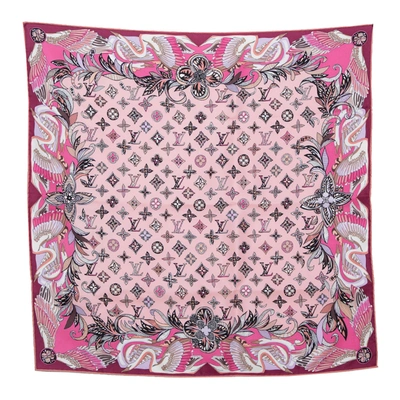 Pre-owned Louis Vuitton Pink Innocence Silk Square Scarf