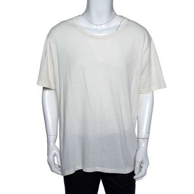 Pre-owned Gucci Cream Cotton Stamp Print Round Neck T-shirt 3xl