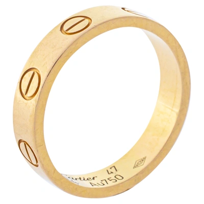 Pre-owned Cartier Love 18k Yellow Gold Narrow Wedding Band Ring Size 47