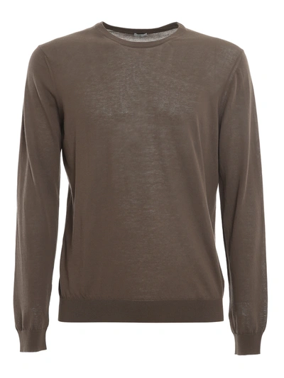 Shop Malo Cotton Blend Jumper In Taupe