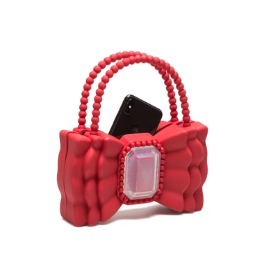 Forbitches Bow-shape Beaded Shoulder Bag In Red | ModeSens