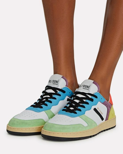 Shop Re/done 80s Low-top Basketball Sneakers In Multi