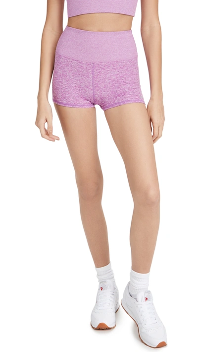 Shop Alo Yoga Alosoft Aura Shorts In Electric Violet Heather