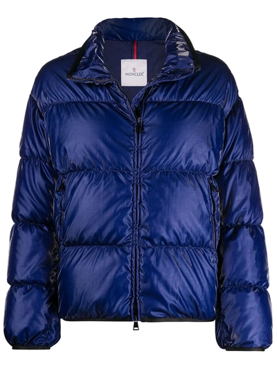 Shop Moncler Grenit Cropped Padded Jacket In Blue