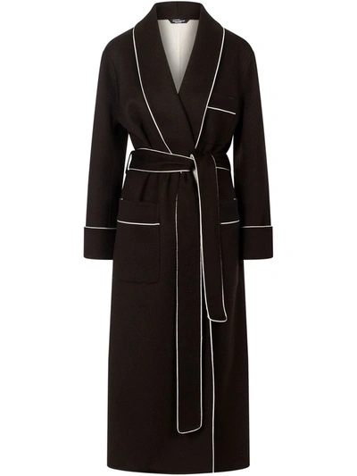 Shop Dolce & Gabbana Belted Robe-style Coat In Black