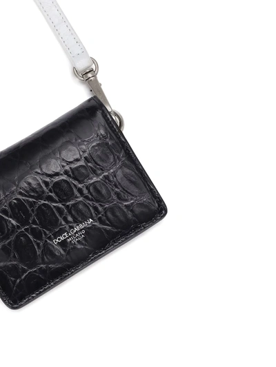 Dolce & Gabbana Heat-stamped Logo Cardholder Bag In Black