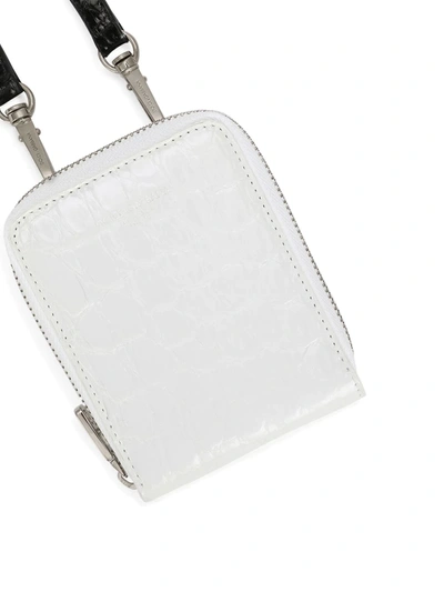 Dolce & Gabbana Alligator Leather Lanyard Wallet In White