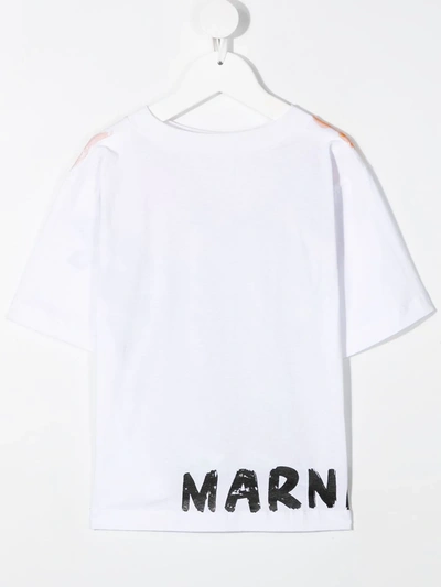 Shop Marni Painterly-print Cotton T-shirt In White