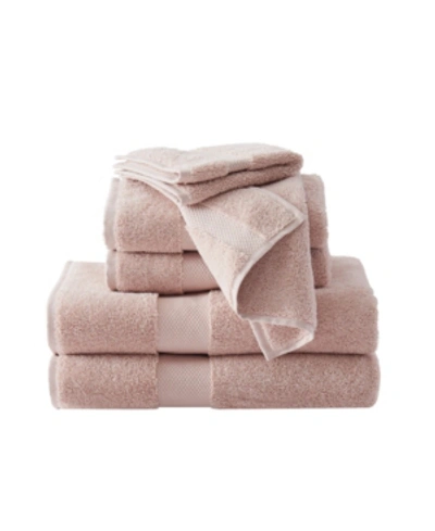 Shop Brooklyn Loom Solid Turkish Cotton Towel Set, 6 Piece In Pink