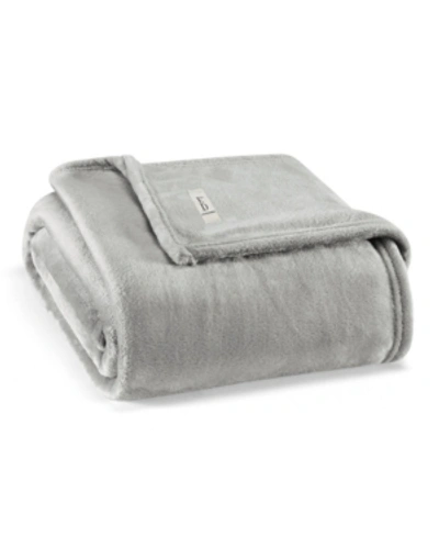 Shop Ed Ellen Degeneres Solid Ultra Soft Plush Twin Blanket Bedding In Fossil Gray