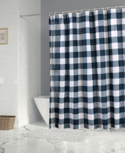 Shop Levtex Camden Buffalo Check Shower Curtain, 72" X 72" In Navy