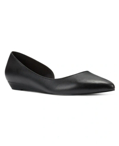 Shop Nine West Women's Saige D'orsay Pointy Toe Slip-on Flats In Black