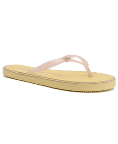 Shop Juicy Couture Women's Sparks Flat Thong Sandals Women's Shoes In Dark Yellow