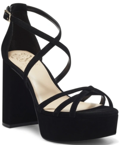 Shop Vince Camuto Women's Garnitta Strappy Platform Sandals Women's Shoes In Black