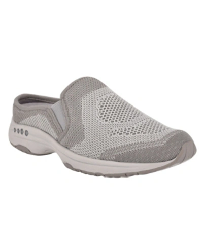 Shop Easy Spirit Women's Takeknit Slip-on Casual Flat Clogs In Gray