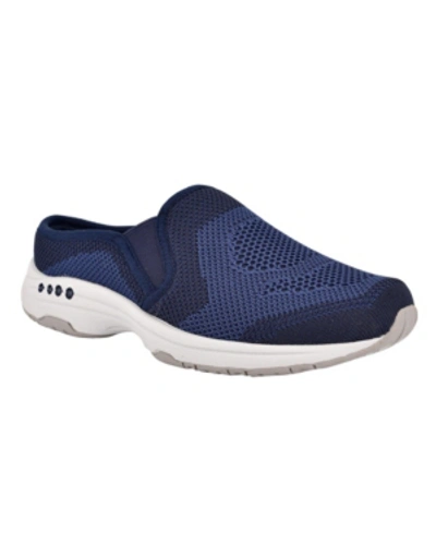 Shop Easy Spirit Women's Takeknit Slip-on Casual Flat Clogs In Navy