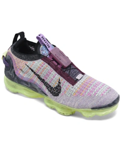 Shop Nike Women's Air Vapormax 2020 Flyknit Running Sneakers From Finish Line In Violet Ash, Black