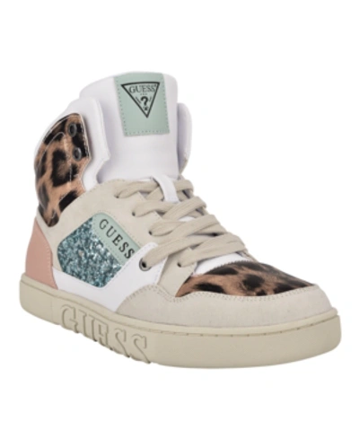 Shop Guess Women's Justis Sneakers Women's Shoes In Cheetah, Multi Faux Leather