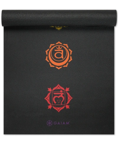 Shop Gaiam Premium 6mm Yoga Mat In Black Chakra