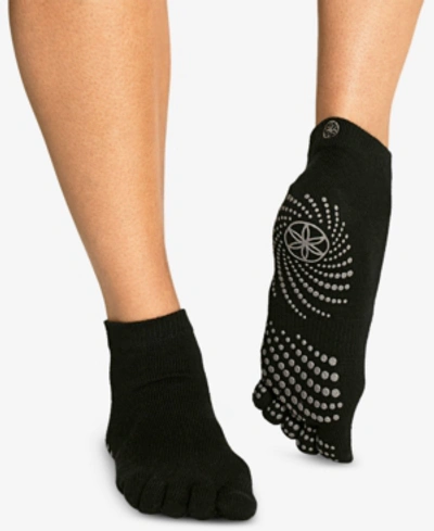 Shop Gaiam Grippy Yoga Socks In Black