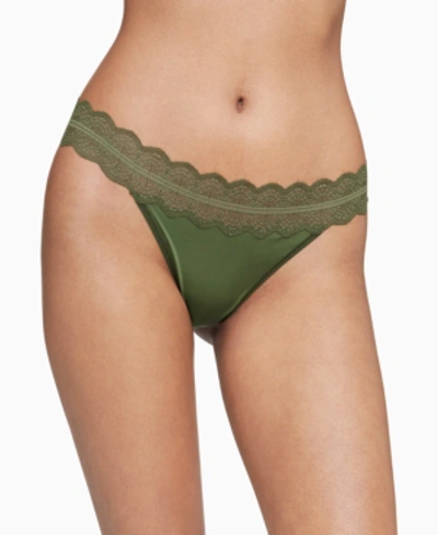 Shop Calvin Klein Women's Lace Trim Thong Underwear Qd3779 In Duffel Bag