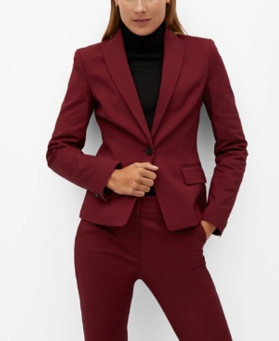 Mango Women's Structured Suit Blazer In Dark Red | ModeSens