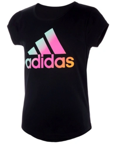 Shop Adidas Originals Adidas Big Girls Short Sleeve Scoop Neck T-shirt In Black