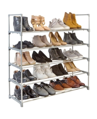 Shop Simplify 5 Tier Stackable Shoe Rack In Grey
