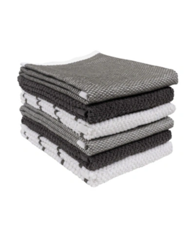 Shop Kaf Home Ayesha Curry Terry Towel, Set Of 6 In Gray