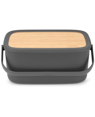 Shop Brabantia Bread Box In Dark Gray