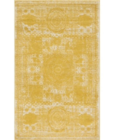 Shop Bridgeport Home Closeout! Bayshore Home Mobley Mob2 Yellow 5' 10" X 8' Area Rug