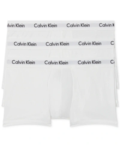 Shop Calvin Klein Men's 3-pack Cotton Stretch Low-rise Trunk Underwear In White