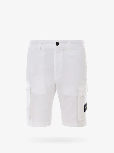 Shop Stone Island Bermuda Shorts In White