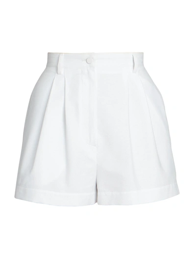 Shop Alaïa Tailored Poplin Shorts In Blanc