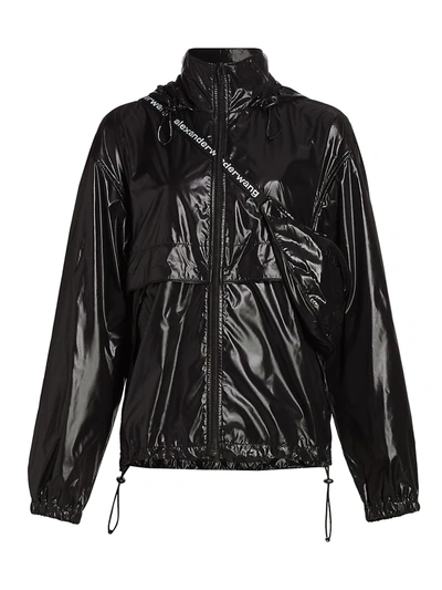 Shop Alexander Wang Women's Zip Front Jacket With Integrated Fanny Pack In Black