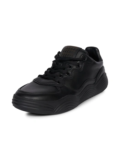 Shop Alaïa Baskets Leather Sneakers In Noir