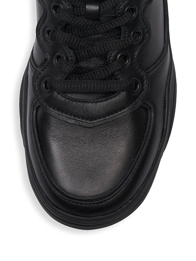 Shop Alaïa Baskets Leather Sneakers In Noir