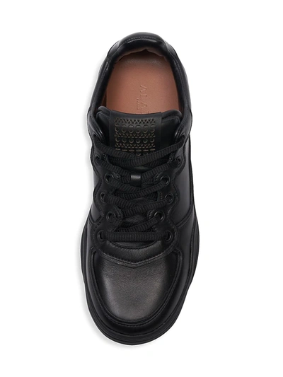 Shop Alaïa Baskets Leather Sneakers In Noir