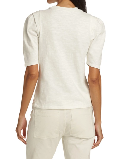 Shop Frame Pleated Panel T-shirt In Vintage Blanc