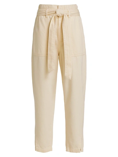 Shop Ag Renn Paperb Trousers In Ecru Dunes