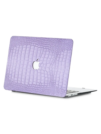 Shop Chic Geeks Faux Crocodile Macbook Case In Lavender
