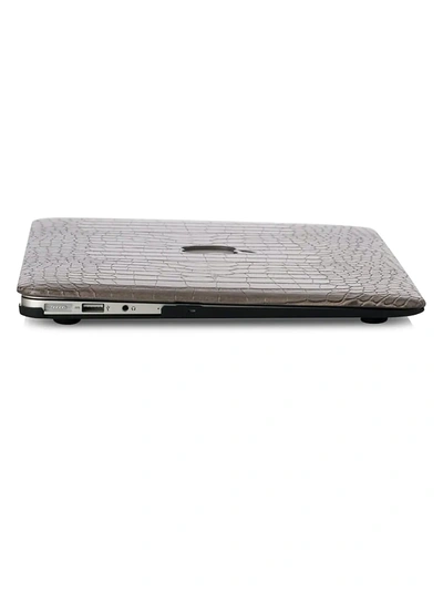 Shop Chic Geeks Faux Crocodile Macbook Case In Greyson