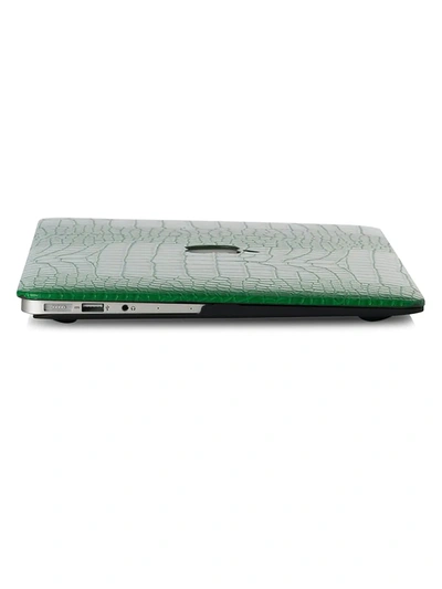 Shop Chic Geeks Faux Crocodile Macbook Case In Emerald