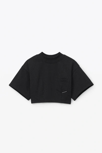 Shop Alexander Wang Sculpted Tee In Japanese Jersey In Black